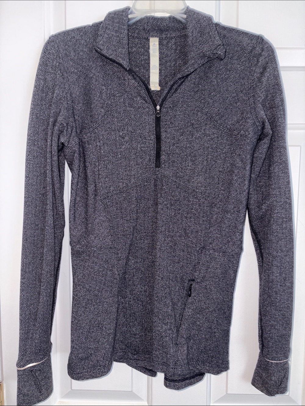 lululemon athletica Charcoal Herringbone Gray half zip pullover